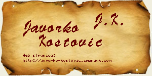 Javorko Kostović vizit kartica